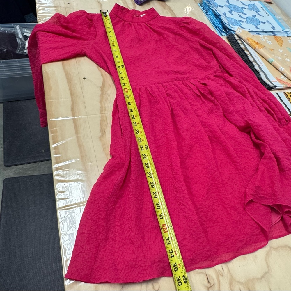 $328 Trina Turk Bloom Mockneck Minidress Radio City Rose Flowy A-line Sz 12 - Picture 14 of 16